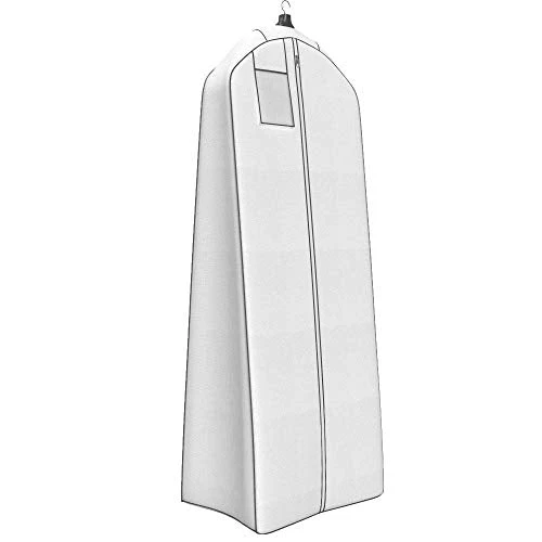 Wedding Gown Gusseted Garment Bag - 20" Gusset For Large Bridal And Prom Dresses With Boxed Bottom - ID Window - 72" X 24" - White And Grey - Monster Bag Collection By Your Bags 5 Wedding Gown Gusseted Garment Bag - 20" Gusset For Large Bridal And Prom Dresses With Boxed Bottom - ID Window - 72" X 24" - White And Grey - Monster Bag Collection By Your Bags - Image 5