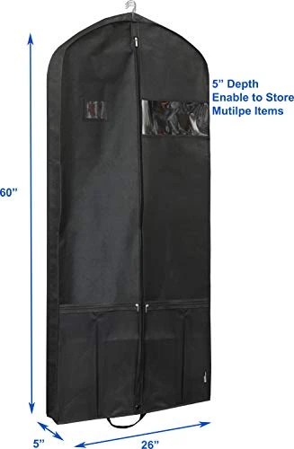 Simple Houseware 60-Inch Heavy Duty Garment Bag W/Pocket For Suits, Tuxedos, Dresses, Coats 6 Simple Houseware 60-Inch Heavy Duty Garment Bag W/Pocket For Suits, Tuxedos, Dresses, Coats - Image 6