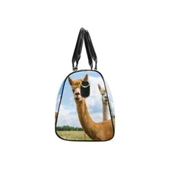 InterestPrint Weekender Bag Overnight Carry-on Tote Duffel Bag Two Friendly Curios Brown And White Alpacas -Samsonite Sales Store 31m4evwIJ2L