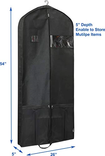 Simplehousware 54-Inch Heavy Duty Garment Bag W/Pocket For Suits, Tuxedos, Dresses, Coats 6 Simplehousware 54-Inch Heavy Duty Garment Bag W/Pocket For Suits, Tuxedos, Dresses, Coats - Image 6