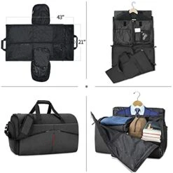 Carry On Garment Bags Convertible Suit Bag With Shoes Compartment Waterproof 2 In 1 Travel Duffle Bag Large Garment Bags Garment Duffle Bag For Men Black 11 Carry On Garment Bags Convertible Suit Bag With Shoes Compartment Waterproof 2 In 1 Travel Duffle Bag Large Garment Bags Garment Duffle Bag For Men Black -Samsonite Sales Store 4105FuxbLOS