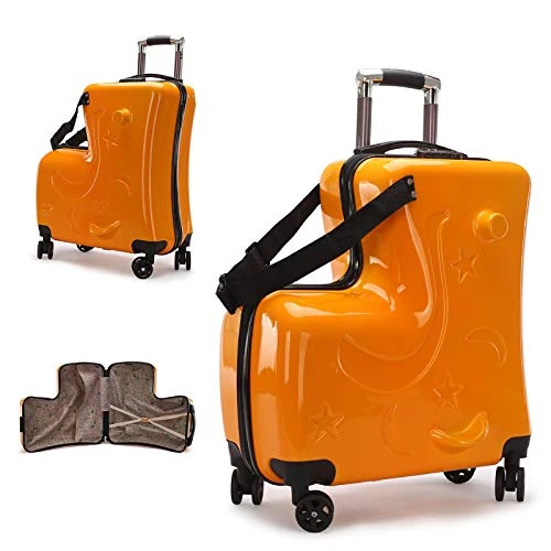 LYNICESHOP 20" Kids Suitcase Luggage Kids Ride On Suitcase Children Travel Suitcase With Sturdy Spinner Wheels, Good Idea For Kids School Suitcase Increase Travel Fun—Orange 5 LYNICESHOP 20" Kids Suitcase Luggage Kids Ride On Suitcase Children Travel Suitcase With Sturdy Spinner Wheels, Good Idea For Kids School Suitcase Increase Travel Fun—Orange - Image 5