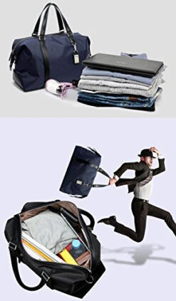BOPAI-BO | Boston Bag Travel Tote Duffel Bag Carry On Bag Weekender Overnight Bag (Navy) -Samsonite Sales Store 419a7VNKfrL