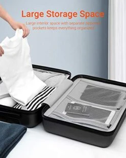 NINETYGO Carry On Luggage 22x14x9 With Spinner Wheels, 100% Polycarbonate Hardside Luggage, Carry On Suitcase With TSA Lock For Travel, Super Durability & Slim Simplistic Design (20-Inch Black) -Samsonite Sales Store 41CLUZ2o yL