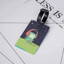 Luggage Tag Adventure Time BMO Suitcase Baggage Label Tag Business Name ID Card Holders Gifts For Women Men Kids Girls Travel Accessories -Samsonite Sales Store 41GVw3Q73fS