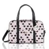 Betsey Johnson Luv CruzIn Cotton Quilted Carry On Weekender Travel Duffel Bag - Black/Blush Cat