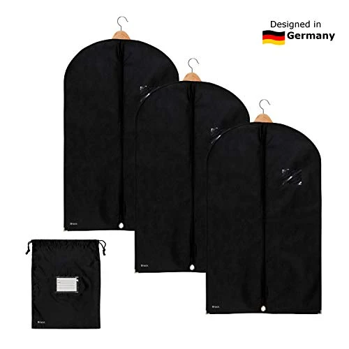 Bruce. 3 X Premium Garment Bag Incl. Shoe Bag | 39.4 X 23.6 Inches | Suit Bags For Travel And Storage | Breathable Bags For Suits, Jackets And Dresses (39.4 X 23.6 Inches - 100 Cm X 60 Cm) 1 Bruce. 3 X Premium Garment Bag Incl. Shoe Bag | 39.4 X 23.6 Inches | Suit Bags For Travel And Storage | Breathable Bags For Suits, Jackets And Dresses (39.4 X 23.6 Inches - 100 Cm X 60 Cm)