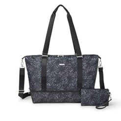 Baggallini Expandable Carry On Duffel, Onyx Floral