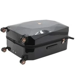 Kensie Women's 3D Gemstone TSA Lock Hardside Spinner Luggage, Black, 20-Inch Carry-On -Samsonite Sales Store 41KT1AothfL