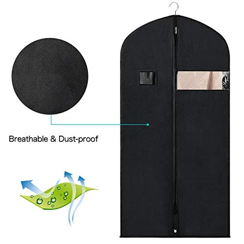 Zilink Garment Bags Suit Bags For Storage And Travel 54 Inches Breathable Dust-Proof Dress Protector Bag With Clear Window For Suit, Dresses, Winter Coat, Pack Of 3 6 Zilink Garment Bags Suit Bags For Storage And Travel 54 Inches Breathable Dust-Proof Dress Protector Bag With Clear Window For Suit, Dresses, Winter Coat, Pack Of 3 - Image 6