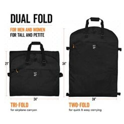 Trifold 66 Inch Women Travel Garment Bag With 7 Pockets | Extra Long Wedding Dress, Formal, Evening, Ball Gown | Hanging, Breathable, Foldable | Full Length Traveling Carry On For Clothes -Samsonite Sales Store 41NhUgSWdRL