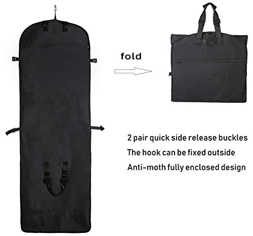 Magictodoor Versatile Travel Wedding Dress Garment Bag Tri-Fold Gown Length W/Hanging Hook Extra Pocket 66" 2 Magictodoor Versatile Travel Wedding Dress Garment Bag Tri-Fold Gown Length W/Hanging Hook Extra Pocket 66" - Image 2