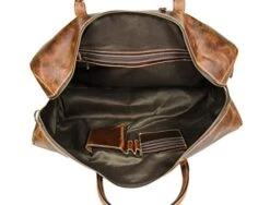 Leather Castle Genuine Vintage Men’s Duffel Sports Gym, Travel, Carry-on Luggage Bag, Light Brown -Samsonite Sales Store 41PF 0p5BL