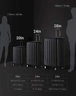 NINETYGO Carry On Luggage 22x14x9 With Spinner Wheels, 100% Polycarbonate Hardside Luggage, Carry On Suitcase With TSA Lock For Travel, Super Durability & Slim Simplistic Design (20-Inch Black) -Samsonite Sales Store 41PYOM5Xc9L