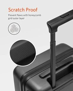 NINETYGO Carry On Luggage 22x14x9 With Spinner Wheels, 100% Polycarbonate Hardside Luggage, Carry On Suitcase With TSA Lock For Travel, Super Durability & Slim Simplistic Design (20-Inch Black) -Samsonite Sales Store 41TUu5d1cjL