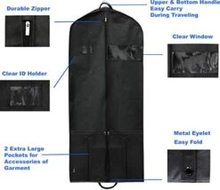 Simplehousware 54-Inch Heavy Duty Garment Bag W/Pocket For Suits, Tuxedos, Dresses, Coats 10 Simplehousware 54-Inch Heavy Duty Garment Bag W/Pocket For Suits, Tuxedos, Dresses, Coats -Samsonite Sales Store 41Z75UR6fSL e1cd4132 8fb8 4879 8250 394d9c9be502