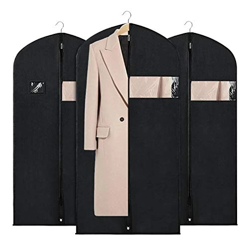 Zilink Garment Bags Suit Bags For Storage And Travel 54 Inches Breathable Dust-Proof Dress Protector Bag With Clear Window For Suit, Dresses, Winter Coat, Pack Of 3 1 Zilink Garment Bags Suit Bags For Storage And Travel 54 Inches Breathable Dust-Proof Dress Protector Bag With Clear Window For Suit, Dresses, Winter Coat, Pack Of 3