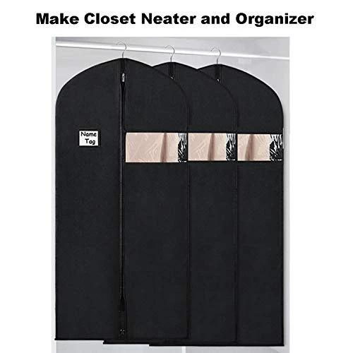 Zilink Garment Bags Suit Bags For Storage And Travel 54 Inches Breathable Dust-Proof Dress Protector Bag With Clear Window For Suit, Dresses, Winter Coat, Pack Of 3 7 Zilink Garment Bags Suit Bags For Storage And Travel 54 Inches Breathable Dust-Proof Dress Protector Bag With Clear Window For Suit, Dresses, Winter Coat, Pack Of 3 - Image 7