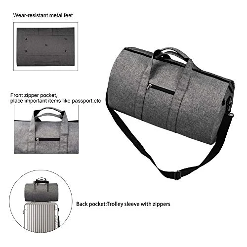 BUG Garment Bags, Convertible Garment Bag With Shoulder Strap, Shoes Compartment, Carry On Travel Suit Bags, 2 In 1 Garment Duffle Bag For Men Women Weekender Bag 3 BUG Garment Bags, Convertible Garment Bag With Shoulder Strap, Shoes Compartment, Carry On Travel Suit Bags, 2 In 1 Garment Duffle Bag For Men Women Weekender Bag - Image 3