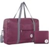For Spirit Airlines Foldable Travel Duffel Bag Tote Carry On Luggage Sport Duffle Weekender Overnight For Women And Girls (3112 Wine Red)