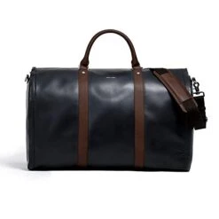 Men's Black And Brown Garment Weekender Bag Project 11 By Hook & Albert