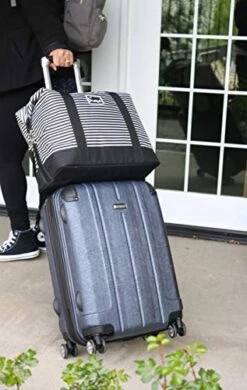 Travel Weekender Overnight Carry-on Shoulder Duffel Tote Bag (8" X 12" X 16 (Large), Black & White Stripes) -Samsonite Sales Store 41yvtGgt2aL