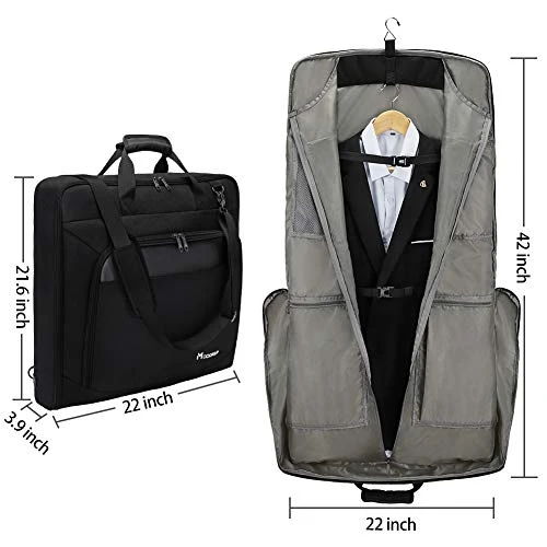 Modoker Suit Luggage Garment Bag With Shoulder Strap, Suit Carry On Bag Hanging Suitcase Black Garment Bags For Men Women Business Travel 3 Modoker Suit Luggage Garment Bag With Shoulder Strap, Suit Carry On Bag Hanging Suitcase Black Garment Bags For Men Women Business Travel - Image 3