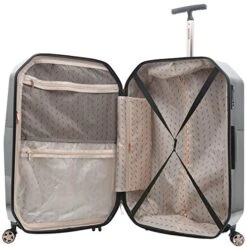 Kensie Women's 3D Gemstone TSA Lock Hardside Spinner Luggage, Black, 20-Inch Carry-On -Samsonite Sales Store 51 0MnI23L