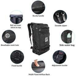 American Stoic Carry On Bag Black - 50L TSA Approved Weekender Bag – Convertible From 19” Laptop Backpack To Carryon Duffel Bag – 22x14x9 (43 Linear) Inches 14 American Stoic Carry On Bag Black - 50L TSA Approved Weekender Bag – Convertible From 19” Laptop Backpack To Carryon Duffel Bag – 22x14x9 (43 Linear) Inches -Samsonite Sales Store 518X9A 2BP0ML