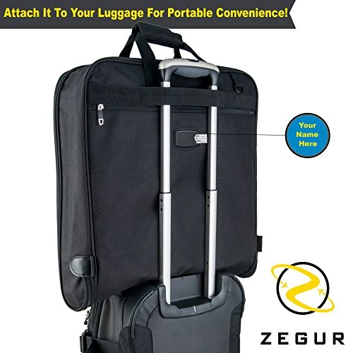 ZEGUR Suit Carry On Garment Bag For Travel & Business Trips With Shoulder Strap (Black) 6 ZEGUR Suit Carry On Garment Bag For Travel & Business Trips With Shoulder Strap (Black) - Image 6
