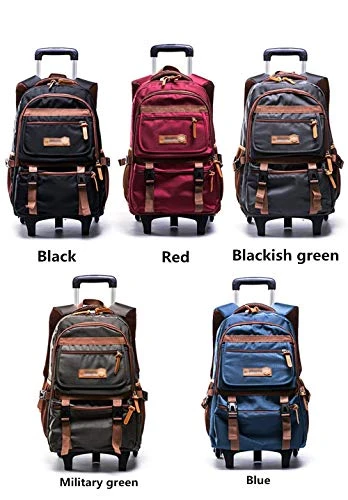 C-Xka Nylon Rolling Backpack Carry-On Luggage Travel Duffel Bag Wheeled Book Bag Detachable Dual 2 C-Xka Nylon Rolling Backpack Carry-On Luggage Travel Duffel Bag Wheeled Book Bag Detachable Dual - Image 2