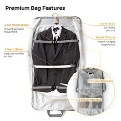 Prottoni 44-Inch Suit Carrier For Travel - Garment Suitcase With Toiletry Bag (Black + Clear Toiletry Bag, 44") 17 Prottoni 44-Inch Suit Carrier For Travel - Garment Suitcase With Toiletry Bag (Black + Clear Toiletry Bag, 44") -Samsonite Sales Store 51BvNLTL17L