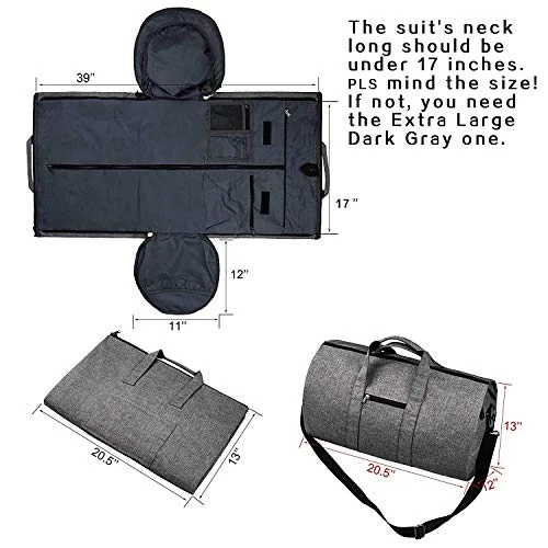 BUG Garment Bags, Convertible Garment Bag With Shoulder Strap, Shoes Compartment, Carry On Travel Suit Bags, 2 In 1 Garment Duffle Bag For Men Women Weekender Bag 6 BUG Garment Bags, Convertible Garment Bag With Shoulder Strap, Shoes Compartment, Carry On Travel Suit Bags, 2 In 1 Garment Duffle Bag For Men Women Weekender Bag - Image 6