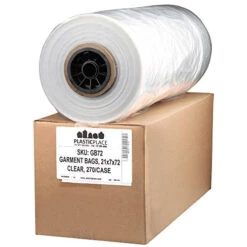 Plasticplace .65 Mil Clear Garment Bags, 21" x 7" x 72", 250 Count