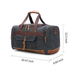 BLUBOON Travel Duffel Bag Canvas Weekender Overnight Carry-on Luggage With Genuine Leather Trim For -Samsonite Sales Store 51HCq 2BtEScL