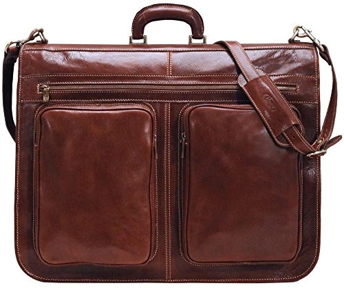 Floto Luggage Venezia Garment Bag Suitcase, Vecchio Brown, Large 1 Floto Luggage Venezia Garment Bag Suitcase, Vecchio Brown, Large