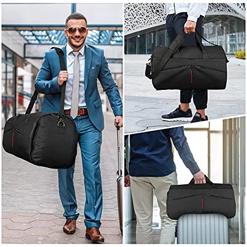 Carry On Garment Bags Convertible Suit Bag With Shoes Compartment Waterproof 2 In 1 Travel Duffle Bag Large Garment Bags Garment Duffle Bag For Men Black 3 Carry On Garment Bags Convertible Suit Bag With Shoes Compartment Waterproof 2 In 1 Travel Duffle Bag Large Garment Bags Garment Duffle Bag For Men Black - Image 3