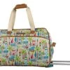 Lily Bloom Luggage Designer Pattern Suitcase Wheeled Duffel Carry On Bag (14in, Beach House)