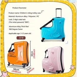 LYNICESHOP 20" Kids Suitcase Luggage Kids Ride On Suitcase Children Travel Suitcase With Sturdy Spinner Wheels, Good Idea For Kids School Suitcase Increase Travel Fun—Orange 15 LYNICESHOP 20" Kids Suitcase Luggage Kids Ride On Suitcase Children Travel Suitcase With Sturdy Spinner Wheels, Good Idea For Kids School Suitcase Increase Travel Fun—Orange -Samsonite Sales Store 51Nc5oPmu1S