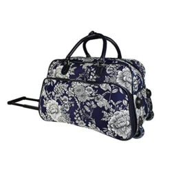 Vibrant Garden Floral Bouquet Motif Rolling Lightweight Carry On Duffel Bag, Printed Modern Graphic -Samsonite Sales Store 51RAGVfdjvL
