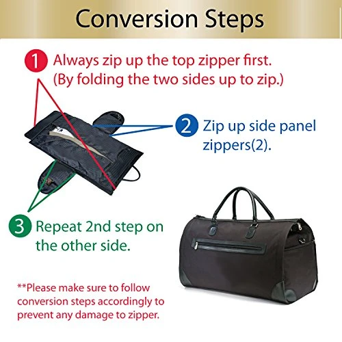 Garment Bag, 37" Golden Pacific 2 In 1 Convertible Travel Duffle Garment Bag. 6 Garment Bag, 37" Golden Pacific 2 In 1 Convertible Travel Duffle Garment Bag. - Image 6