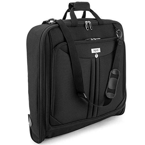 3 Suit Carry On Garment Bag For Travel & Business Trips With Shoulder Strap 40'' Bagazzi Brand 1 3 Suit Carry On Garment Bag For Travel & Business Trips With Shoulder Strap 40'' Bagazzi Brand