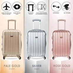 Kensie Women's Alma Hardside Spinner Luggage, Rose Gold, Carry-On 20-Inch -Samsonite Sales Store 51UwZTW7yeL