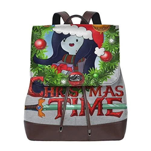 Adventure Christmas Time Wreath Marceline Cartoon Network Fashion Design Leather Backpack For Women Men College School Bookbag Weekend Travel Daypack 2 Adventure Christmas Time Wreath Marceline Cartoon Network Fashion Design Leather Backpack For Women Men College School Bookbag Weekend Travel Daypack - Image 2