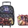 Bonny Five Nights At Freddys Large School Roller Backpack 16" FNAF Trolley Rolling Bag Plus Lunch