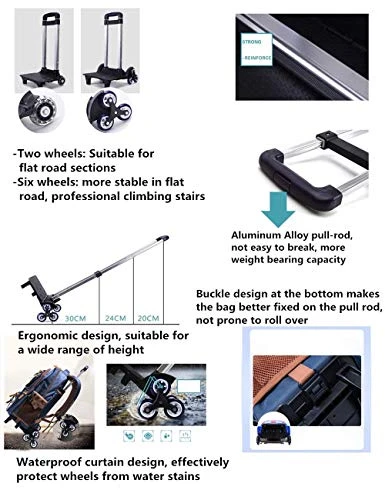 C-Xka Nylon Rolling Backpack Carry-On Luggage Travel Duffel Bag Wheeled Book Bag Detachable Dual 5 C-Xka Nylon Rolling Backpack Carry-On Luggage Travel Duffel Bag Wheeled Book Bag Detachable Dual - Image 5