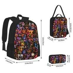 Five Nights At Freddy'S Backpack 3pcs Set Youth Boys Shoulder Bag Girls Bookbag With Lunch Bog Pencil Case Teens -Samsonite Sales Store 51az5cn9UQS