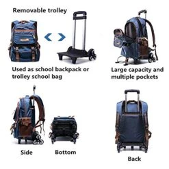 C-Xka Nylon Rolling Backpack Carry-On Luggage Travel Duffel Bag Wheeled Book Bag Detachable Dual 12 C-Xka Nylon Rolling Backpack Carry-On Luggage Travel Duffel Bag Wheeled Book Bag Detachable Dual -Samsonite Sales Store 51i0Ii8eQBL