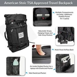 American Stoic Carry On Bag Black - 50L TSA Approved Weekender Bag – Convertible From 19” Laptop Backpack To Carryon Duffel Bag – 22x14x9 (43 Linear) Inches 12 American Stoic Carry On Bag Black - 50L TSA Approved Weekender Bag – Convertible From 19” Laptop Backpack To Carryon Duffel Bag – 22x14x9 (43 Linear) Inches -Samsonite Sales Store 51jFArxgD2L