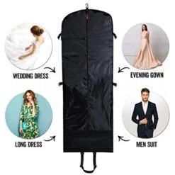 Trifold 66 Inch Women Travel Garment Bag With 7 Pockets | Extra Long Wedding Dress, Formal, Evening, Ball Gown | Hanging, Breathable, Foldable | Full Length Traveling Carry On For Clothes -Samsonite Sales Store 51kIzol743L